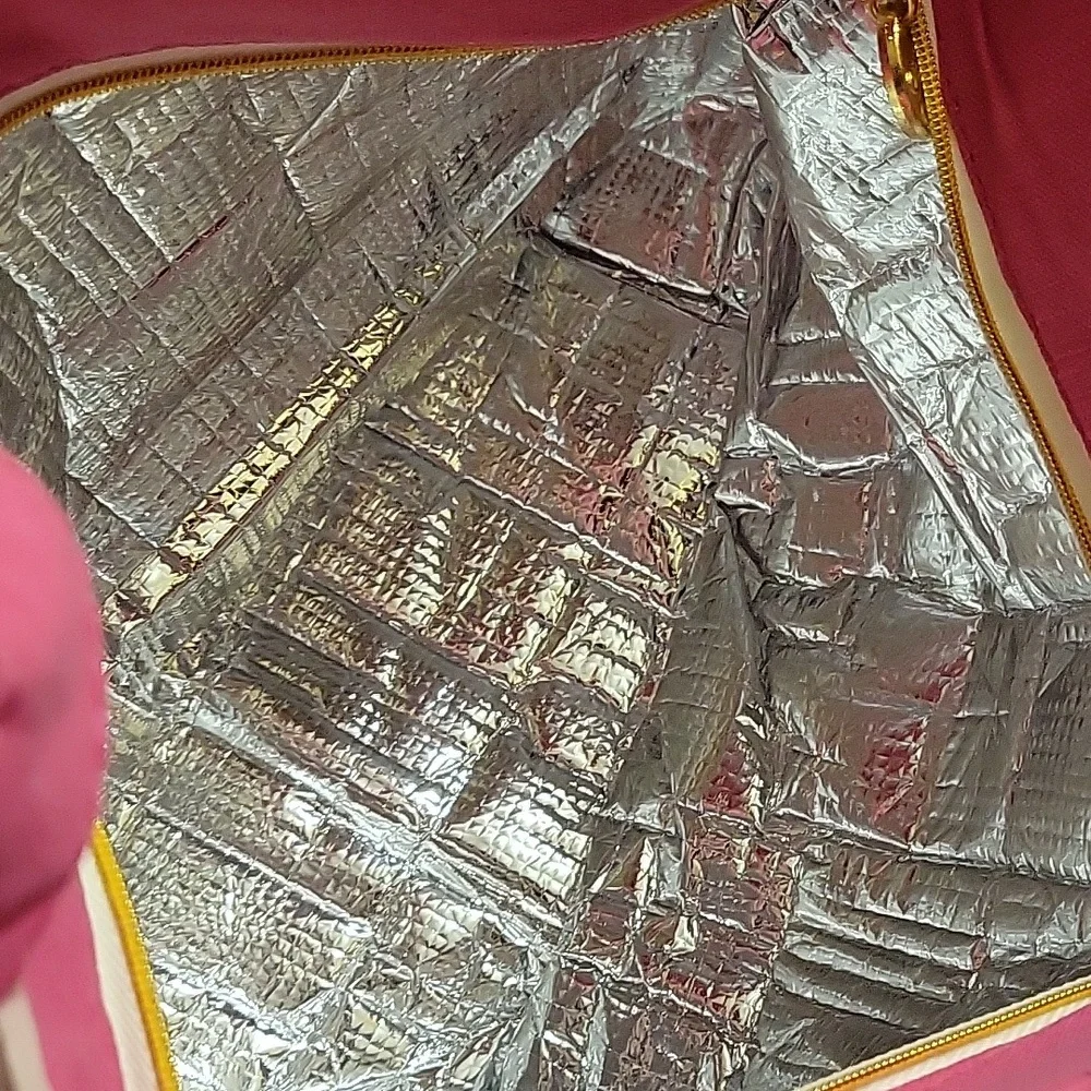 Cupcakes and Cartwheels Good Vibes Only Pink & White  Thermal Lunch Tote - Picture 9 of 14